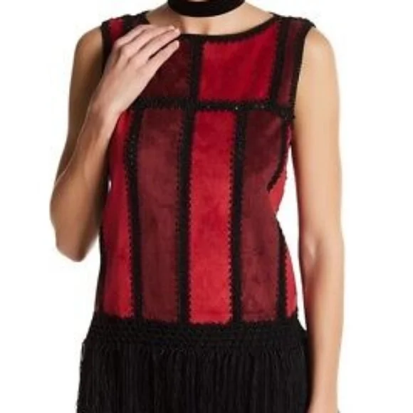 NWT, Romeo & Juliet Couture Wine Combo Patchwork Top - Picture 9 of 15